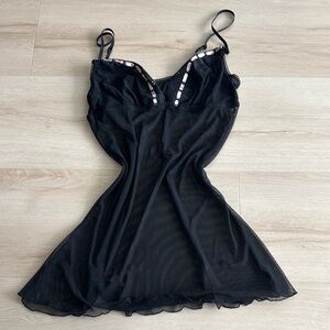 Frederick's of Hollywood Black Mesh Lingerie